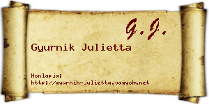 Gyurnik Julietta névjegykártya